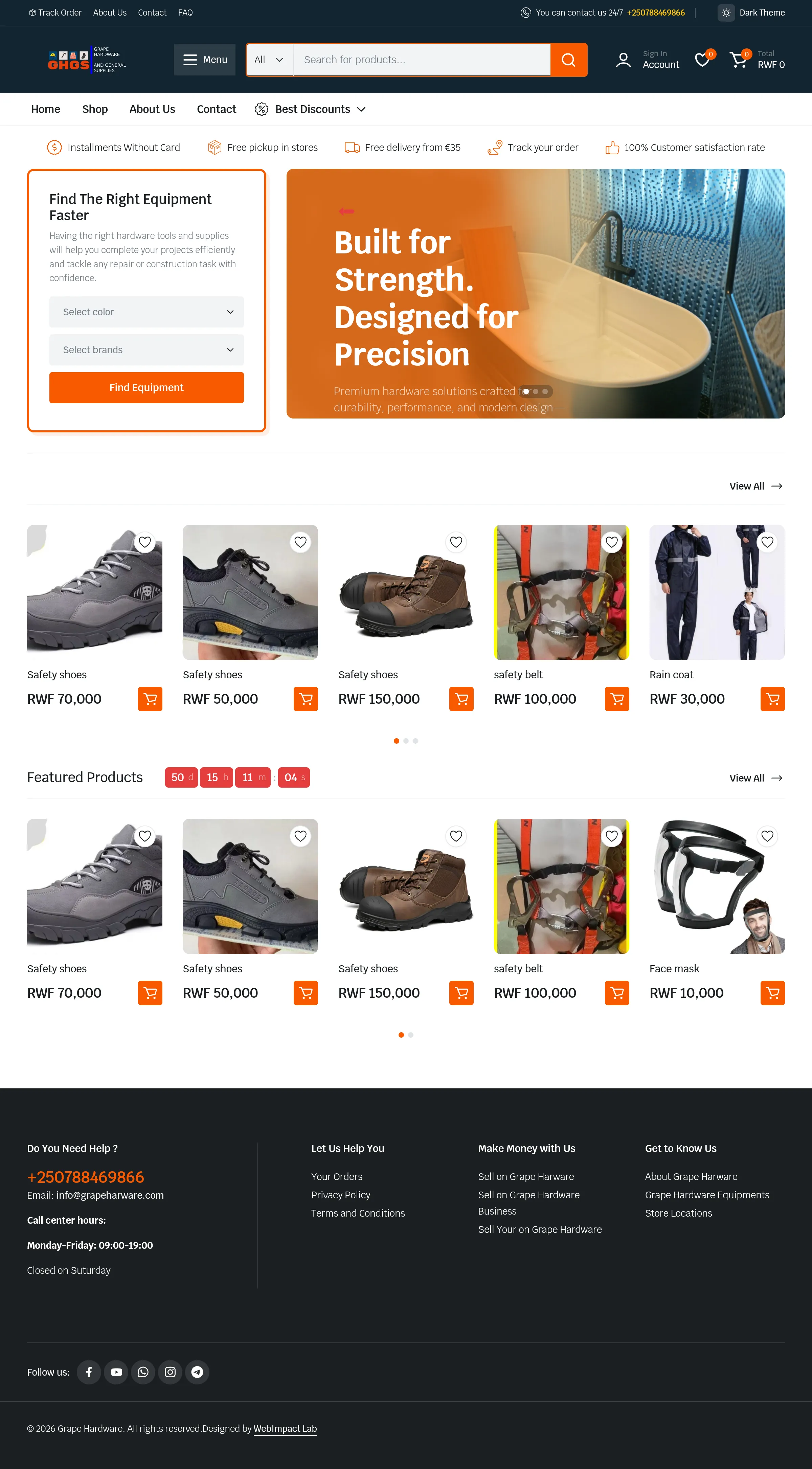 Grape Hardware and General Supplies Ltd:Hardware E-Commerce Website in Kigali case study preview