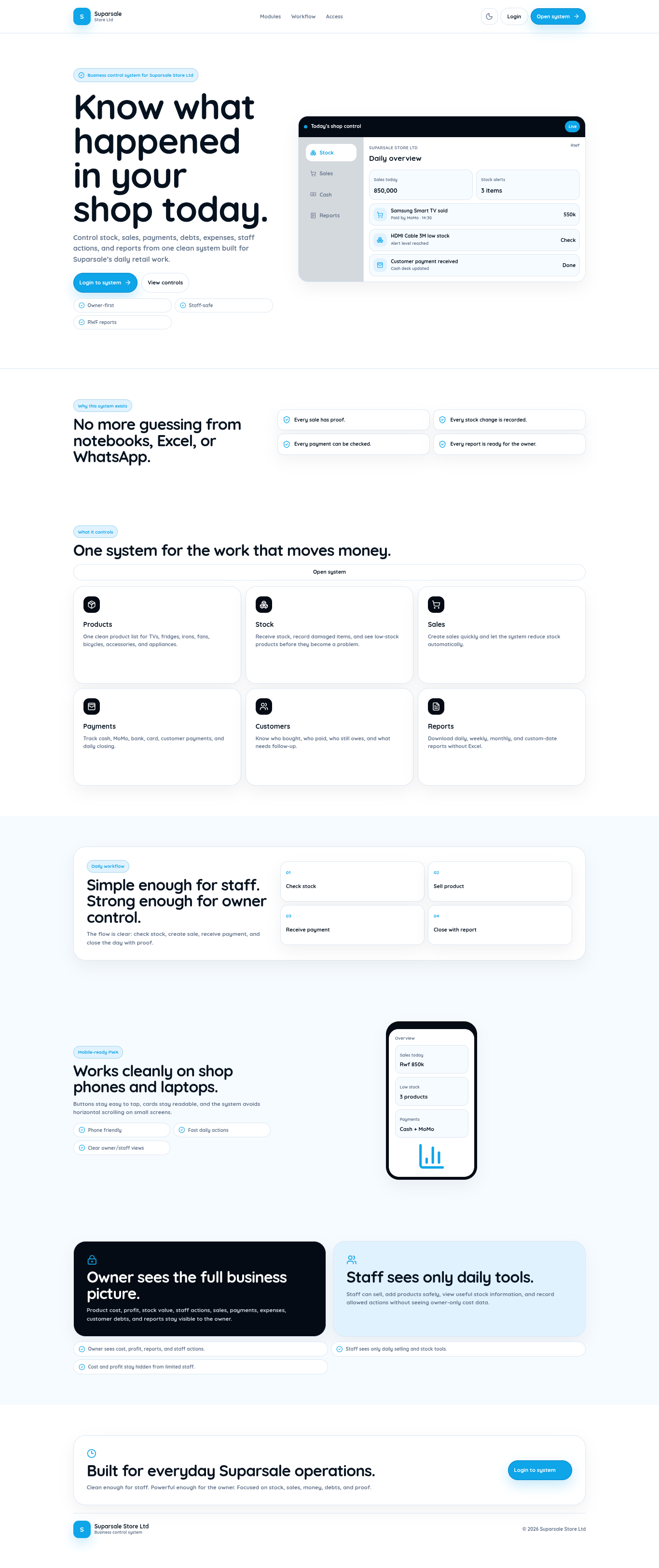 Suparsale Store Ltd: Business Management System for Shop Sales, Stock, Payments, and Reports case study preview